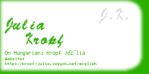 julia kropf business card